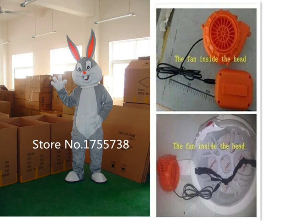 Adult Kids Size gray Bugs Bunny Mascot Costume Rabbit For Festivals Party Dress