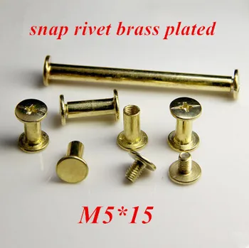 

200pcs/lot M5*15 Copper/Brass Plated Book Screw,Album Blinding Screw Snap Rivet/ M5X15 Picture Book Screw Rivet