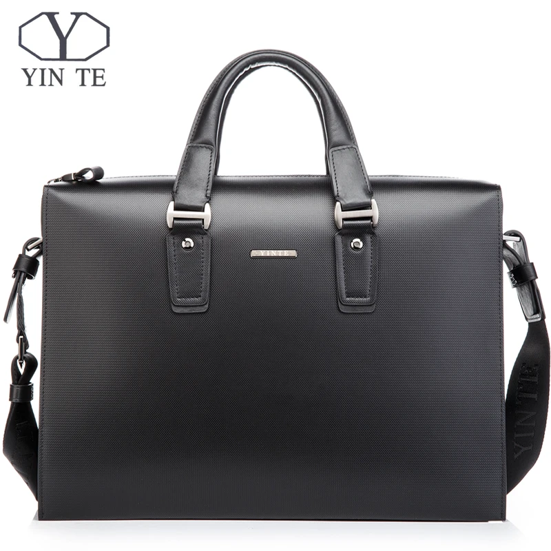 YINTE классический Для мужчин черный Портфели кожа Для мужчин сумки Бизнес сумка Для мужчин сумки портфель T8203-6