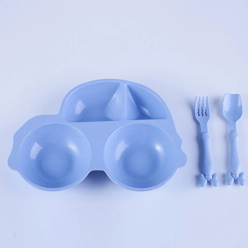 3pcs Car Style Baby Bamboo Tableware Children Plate with Spoon Fork Cartoon Sub-grid Kids Dishes Eco-friendly Baby Plate Set 3pcs Car Style Baby Bamboo Tableware Children Plate with Spoon Fork Cartoon Sub-grid Kids Dishes Eco-friendly Baby Plate Set