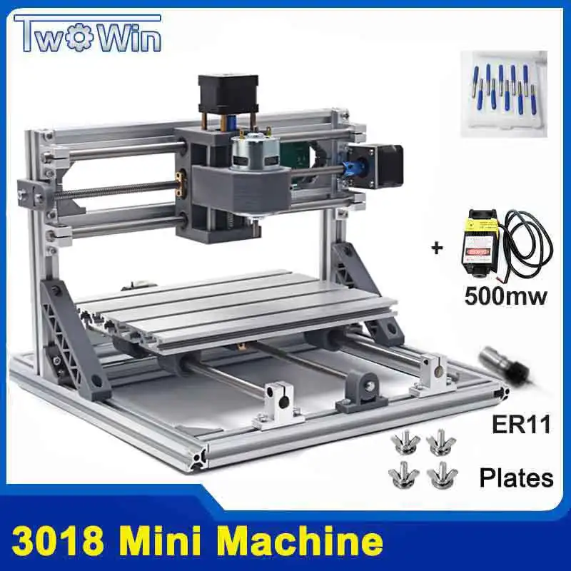 Фрезерный станок с ЧПУ DIY 3018 ER11 GRBL управление DIY станок с ЧПУ 3 оси PCB фрезерный станок деревянный фрезерный станок лазерный гравировальный станок - Цвет: 2