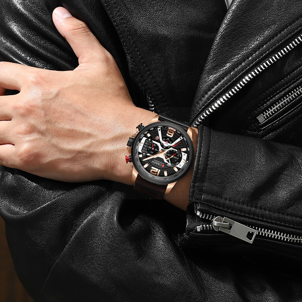 high qualtiy Curren Mens Watches Top Brand Luxury Chronograph Men Watch Leather Luxury Waterproof Sport Watch Men Male Clock Man Wristwatch drop shipping (29)