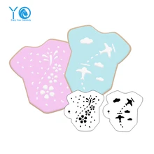 3 шт./лот(2 шт. Трафареты+ 1 шт. печенья резец) детская одежда Дизайн Трафареты печенье резак печенье Резка плесень Инструменты для укладки волос