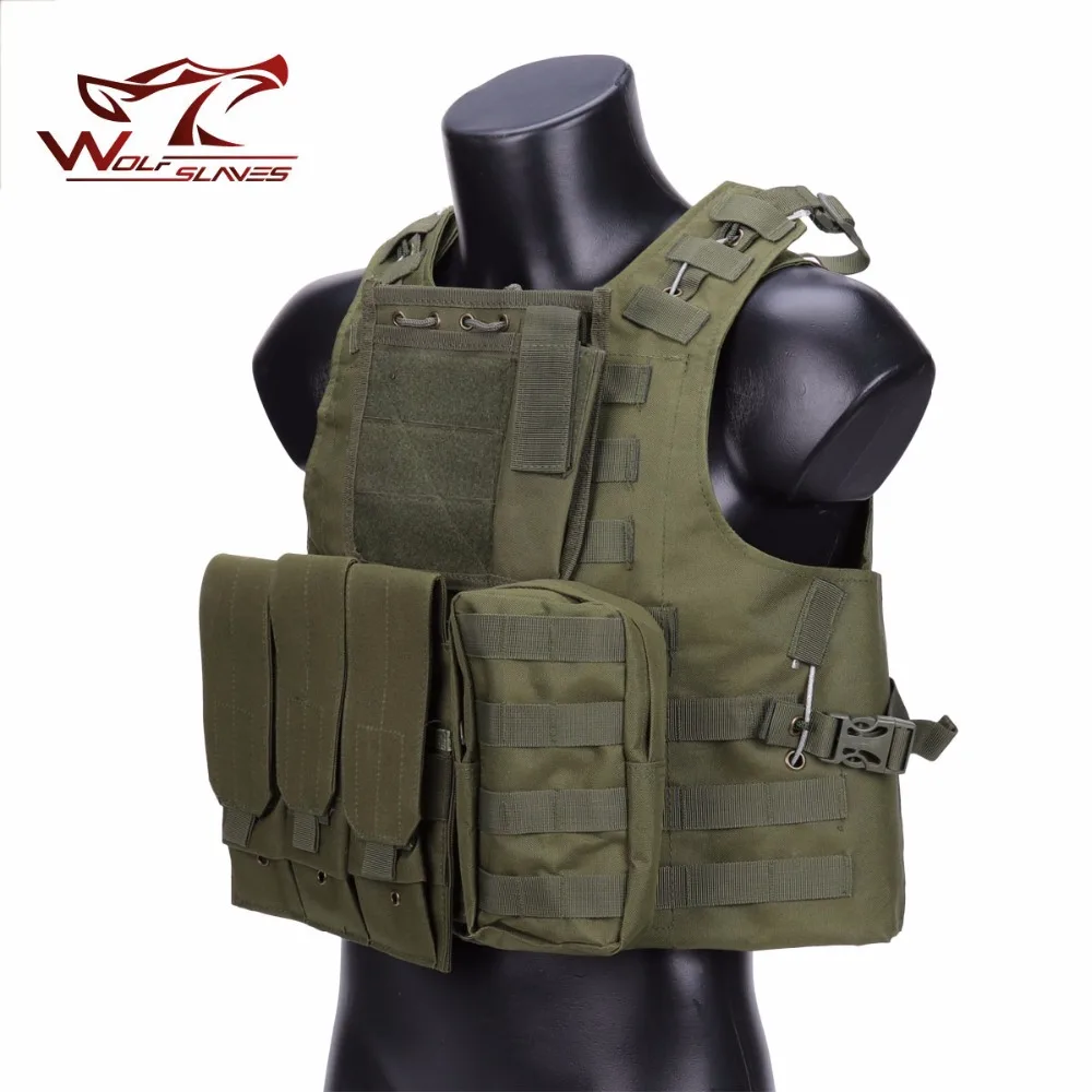Details about   Military Tactical Vest Molle Plate Carrier w/ Gun Holster Holder Assault Combat 
