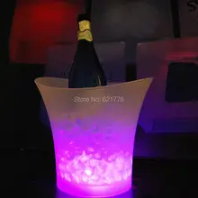 Водонепроницаемый 5 л Объем пластиковых светодиодный ведро льда изменение цвета, крючок для ночного клуба светодиодный свет ведро льда шампанское вино пиво ведро льда баров