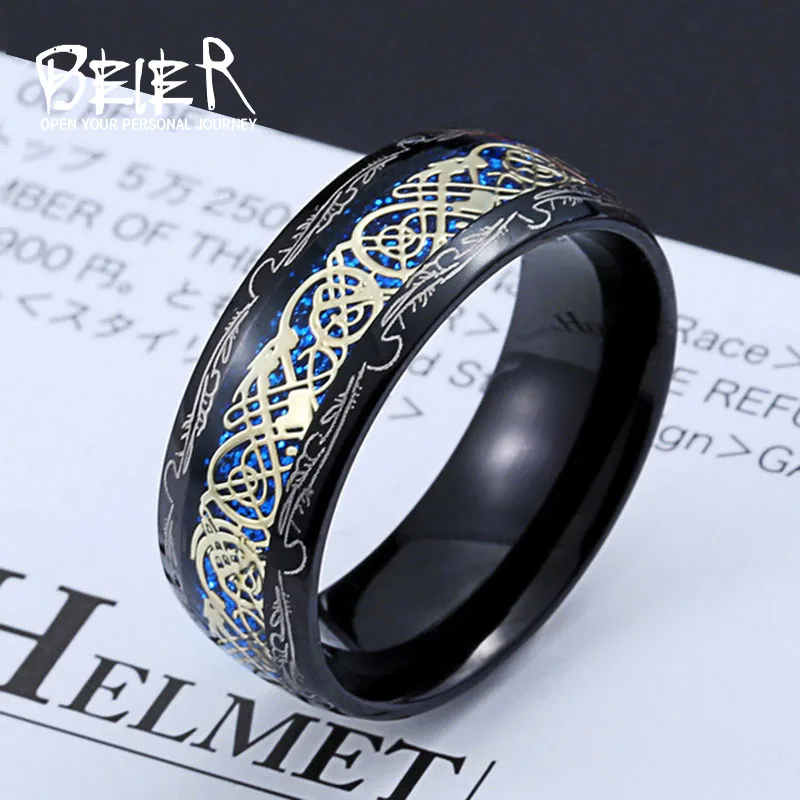 48 Viking|viking Dragon Ring - 316l Stainless Steel Men's