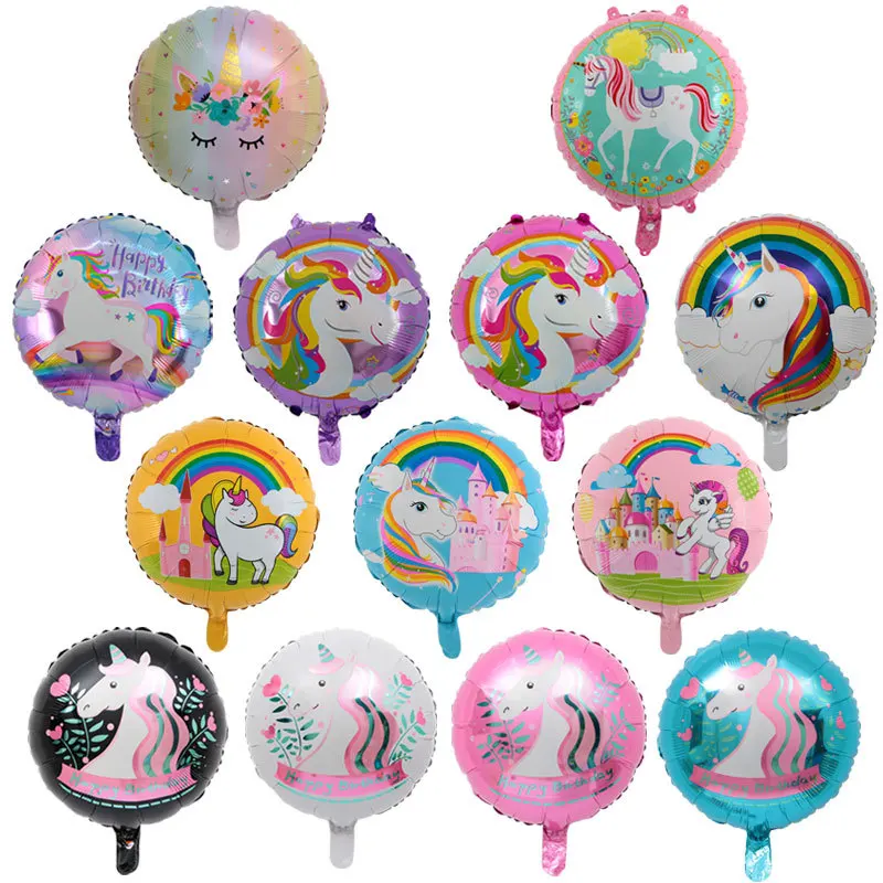 

1pcs Rainbow Pink Purple unicorn helium foil balloons cartoon animal balloon baby shower birthday party wedding Decortion globos