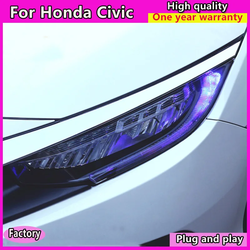 Автомобильный Головной фонарь в сборе для Honda Civic 10th светодиодный головной светильник светодиодный головной светильник с динамическим поворотным сигналом