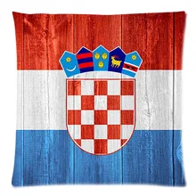Современный стиль флаг Хорватии печатных хлопок Декоративная подушка, Лен Обложка индивидуальный диван пледы наволочки Almofadas 45*45 см