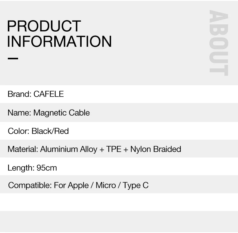 CAFELE, кабель для быстрой зарядки, usb type-C, светодиодный светильник, магнитное зарядное устройство USB для iPhone, samsung, huawei, Xiaomi, синхронизация данных