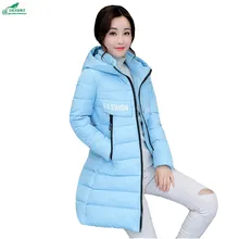 Feather cotton Outerwear female mid long section winter new hooded thickening coat female Slim Korean cotton