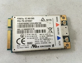 Ericsson F3507G 2G 3g HSDPA 7,2 Мб GSM GPRS gps FRU: 43Y6537 WWAN плата Wireless WLAN Card для Thinkpad X200T T400 W500