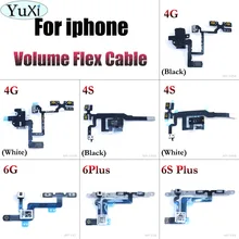 YuXi бесшумный регулятор громкости кнопка переключения гибкий кабель для iPhone 4 4S 6 6plus 6S plus боковая накладка лента запасные части