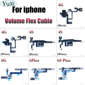 

YuXi New Silent Mute Control Volume Button Switch Flex Cable for iPhone 4 4S 6 6plus 6S plus side pad Ribbon Replacement Parts