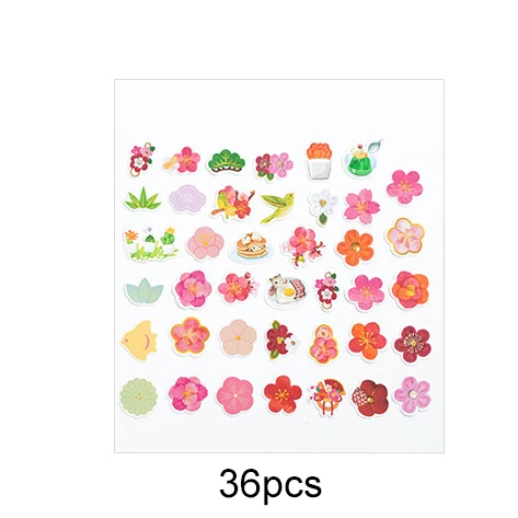 Kawaii Мультфильм корейские наклейки Sumikko гураши скрапбук еда цветок наклейки кроликов бумаги милые наклейки Гудетама - Цвет: Plum Blossom