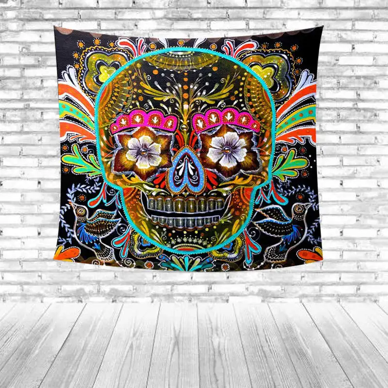Мексиканский стиль сахарный череп день мертвых подарок Печатный гобелен геометрический узор женщина Аватар узор стены декоративное одеяло - Цвет: 10