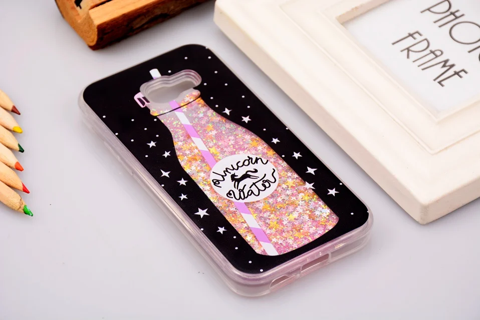 Reaoom for Samsung Galaxy A5 2017 Case Glitter Dynamic Liquid Colorful Star Quicksand Bottle Unicorn Cover for Galaxy A5 2017    (1)