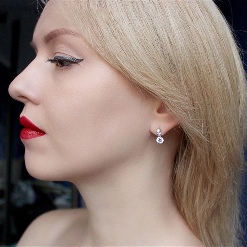 Vintage AAA zircon Crystal stud earrings for women boucle d'oreille femme pendientes  jewelry christmas austrian crystal DE39 (2)