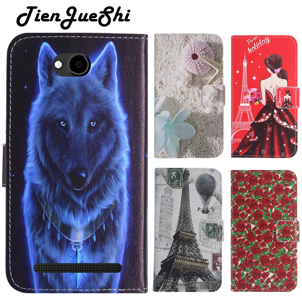 TienJueShi Fashion Flip Book Design Protect Leather Cover Shell Wallet Etui Skin Case For Konrow easy one 4 inch | Мобильные