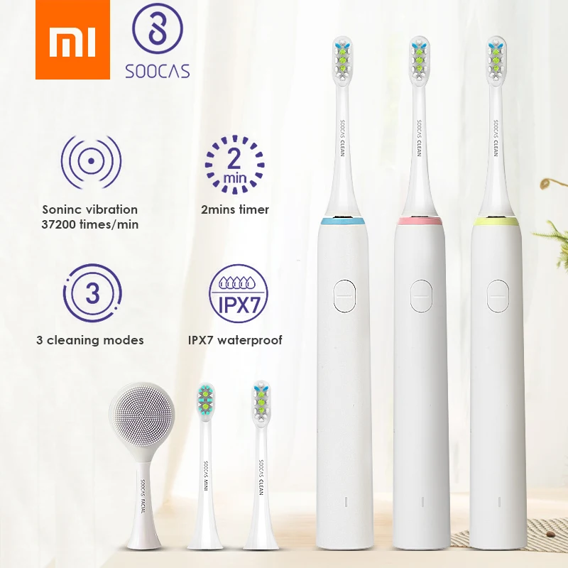1735.74 руб. 47% СКИДКА|Xiaomi SOOCAS X1 звуковая электрическая зубная щетка Youpin ультразвуковая автоматическая зубная щетка Водонепроницаемая аккумуляторная зубная щетка для взрослых X3-in Электрические зубные щетки from Бытовая техника on Aliexpress.com | Alibaba Group