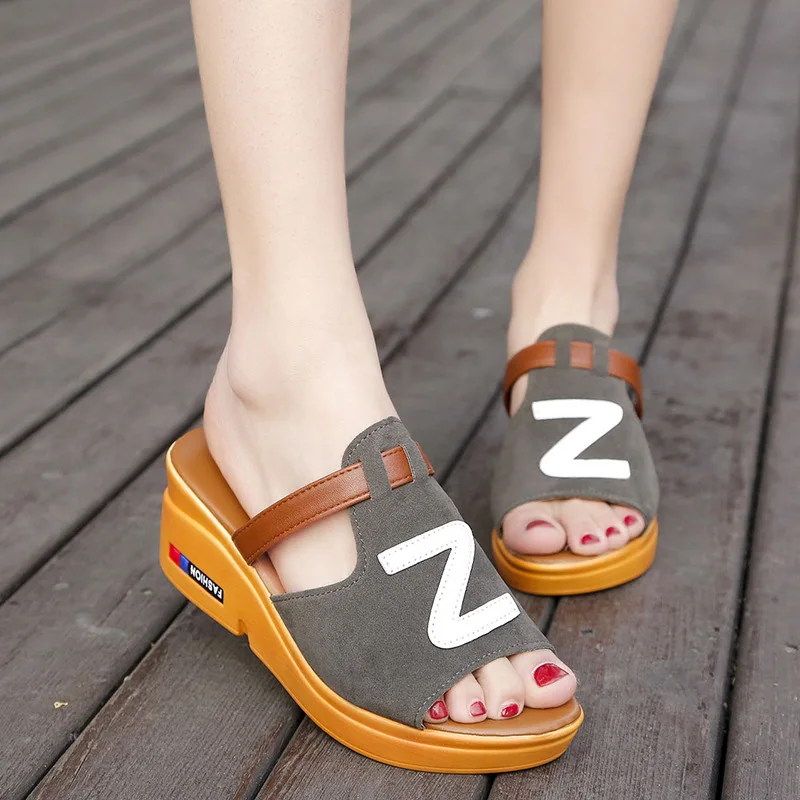 Ou Mo 2019 summer women?s sandals Wedges High heels Fashion casual Thick bottom Women's shoes Student girl sandals