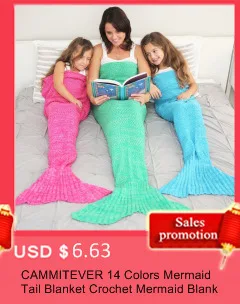 CAMMITEVER Флисовое одеяло с хвостом русалки для детей и взрослых девочек детское вязаное покрывало для сна одеяло из шерстяных ниток ручной работы