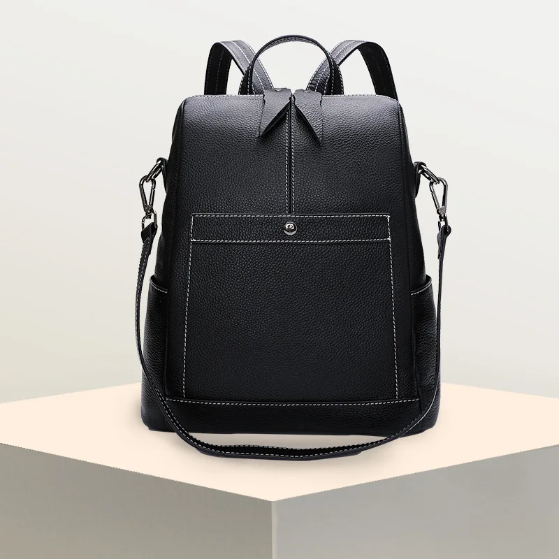 

PASTE female First layer cowhide backpack Leather women anti-theft large Schoolbag tide Totes Casual Fashion lady travel bags