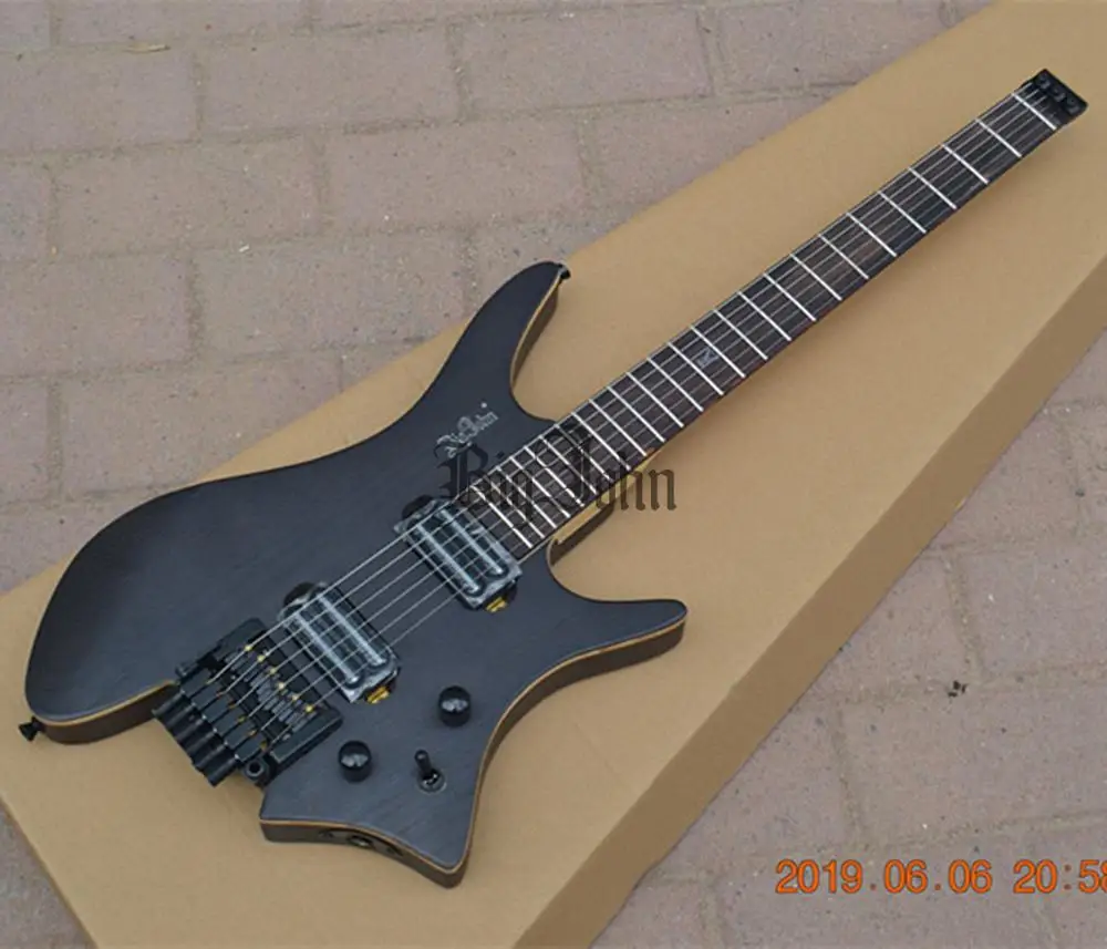 New Headless Electric Guitar,Matte Gray Ash Body&Rosewood Fingerboard Double Track Pickup New Headless Electric Guitar,Matte Gray Ash Body&Rosewood Fingerboard Double Track Pickup