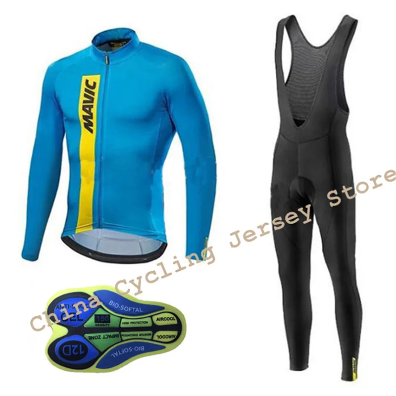 

2019 Mavic Cycling Jersey Pants Sets Long Sleeve Bicycle Cycling Clothing Racing Bike Clothes Maillot Ropa Ciclismo Hombre C18
