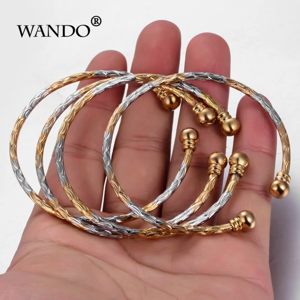 

WANDO Trendy 4pcs/lot Trendy gold and silver bicolor bracelet bracelet Africa / France/Ethiopia/women jewelry