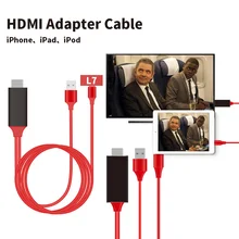 L7 HDTV зеркального отображения обмена потоковыми мультимедийными данными(Airplay) кабель 1080 P Full-HD HDMI 2 м Microphone для Iphone 7 8 6 микро видео конвертер Код для смартфон с USB