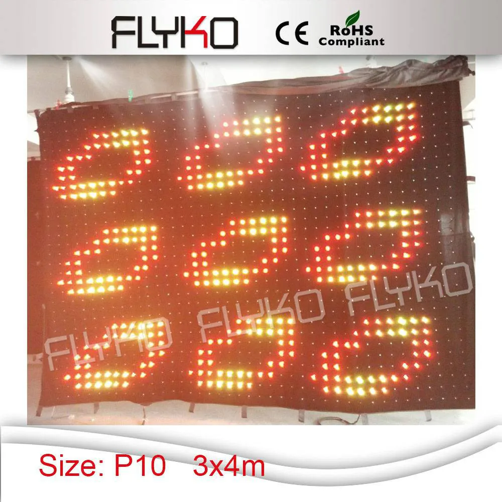 

High resolutin folding soft led stage curtain P10 with PC controller