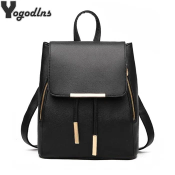 

New Arrival School Backpack for Women PU Leather Shoulder Bag Female Student Book Bag Casual Travel Knapsack girls rucksack