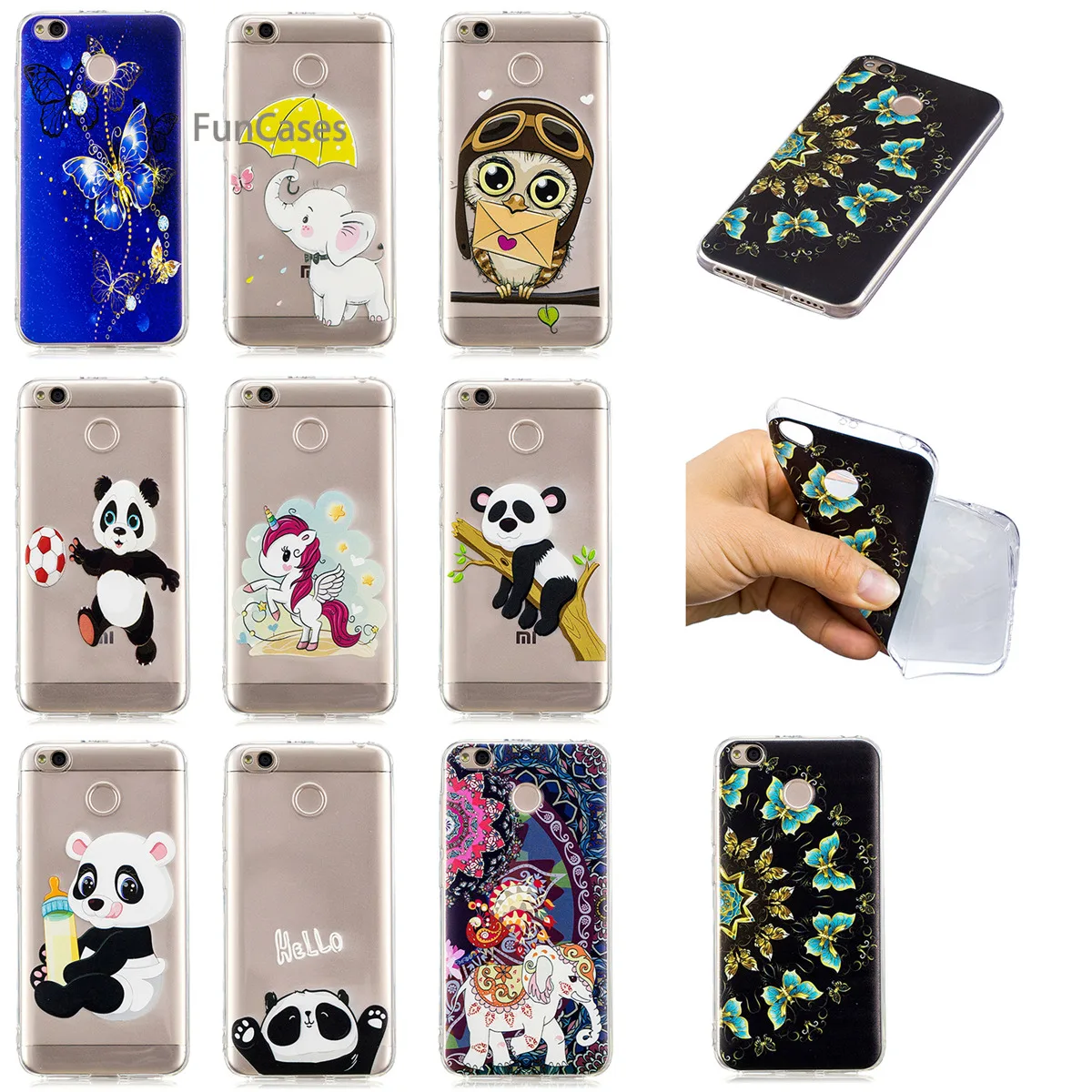

Lovely Elephant Phone Case sFor Funda Redmi 4X Soft TPU Phone Case Coque Patterned Back Cover For Xiaomi Redmi 4X Positivo Joli