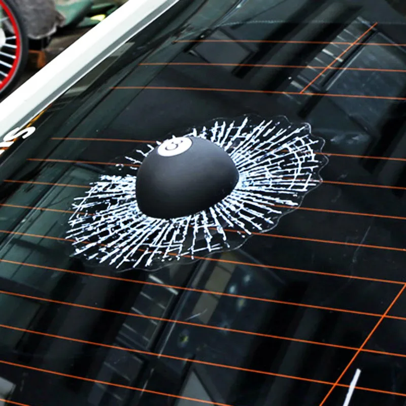 

Aliauto Funny 3D Car Sticker and Decal POOL EIGHT BALL Hit The Window Accessories for Volkswagen Golf Polo Toyota BMW Renault