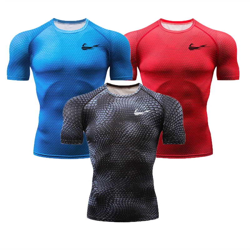 

Hot Quickly Dry Breathable Brand Gym Shirt Men Fitness Tights Top Soccer Jerseys Running T-Shirt Demix Men'S Sportswear Rashgard