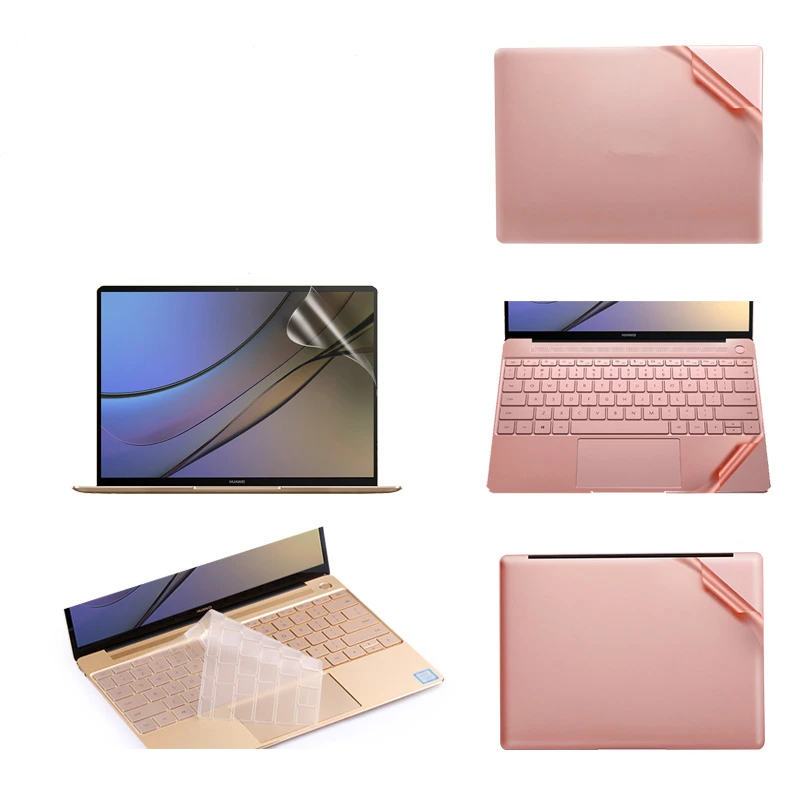 Ноутбук Стикеры для Matebook Pro X 13,9X13,3 ноутбука Наклейка Тетрадь кожи для huawei MateBook E 12 D 15,6+ пленка+ ТПУ Клавиатура покрытия - Цвет: Rose Gold