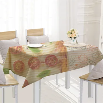 

ISHOWTIENDA Textiles Pizza Table Cloth Linen Tablecloth Rectangular For Kitchen Decorative Dining Table Cover dustproof
