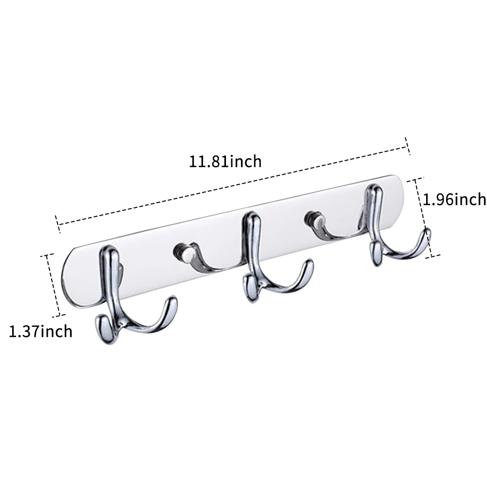 3-6 вешалок, вешалка для одежды, полотенец, вешалка для одежды, вешалка для одежды, настенное крепление, вешалка для крючков из нержавеющей стали, вешалка для ванной, кухни, спальни