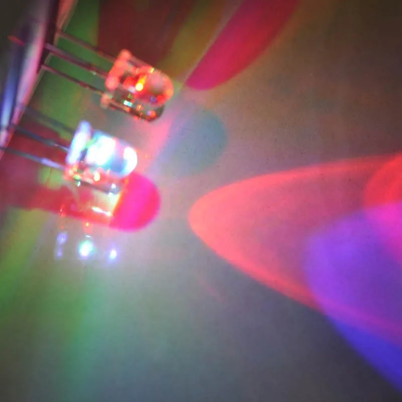 5mm RGB (red green yellow) multicolor led flashing round with domed top transparent lens 2pins high brightness(2)