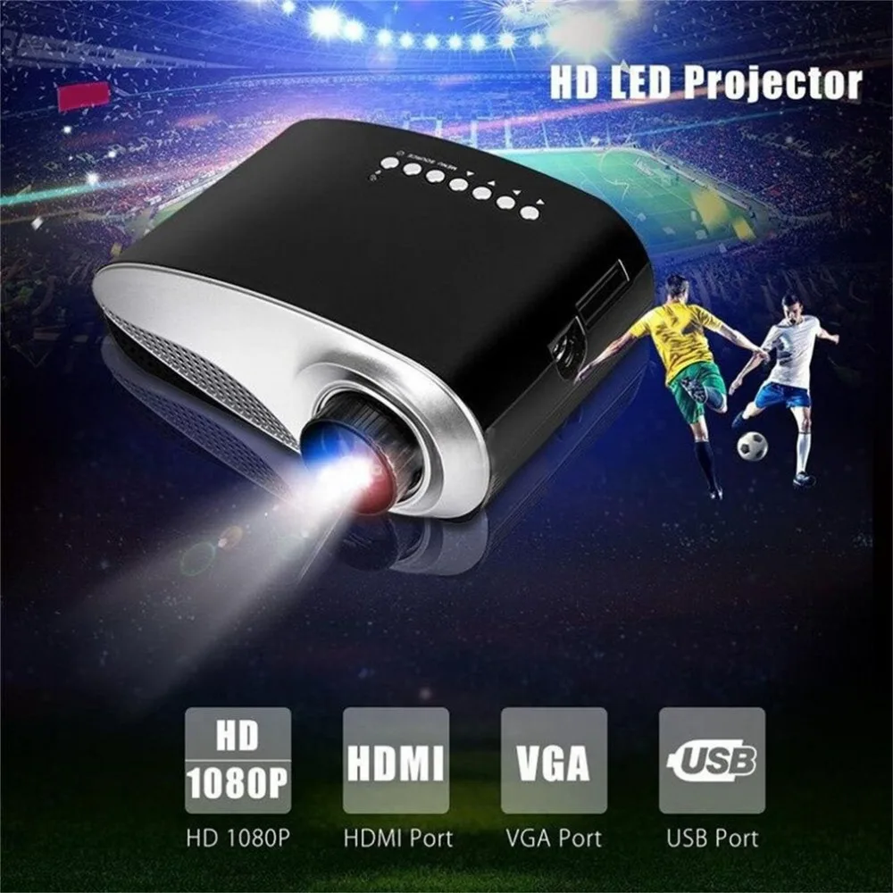 

Mini LED Projector Portable Home Theater Video Projector Home Multimedia Cinema TV Laptops Smartphones RD-802 White