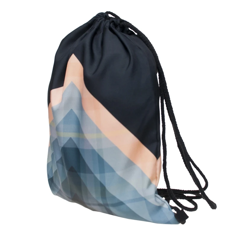 Модный женский рюкзак на шнурке с геометрическими узорами и 3D-принтом, дорожная мягкая сумка mochila на шнурке