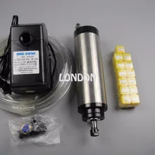 ER11 диаметр 80 мм 220 В 24000 об./мин. 0.8kw шпиндель водяного охлаждения+ 1 водяной насос+ 1 водопровод+ 13 шт. ER11 цанги