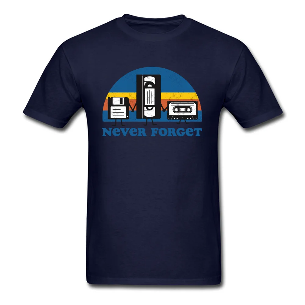 Never Forget Lovers Day 100% Cotton Crewneck Tops Shirts Short Sleeve Simple Style Top T-shirts Funky Design T Shirts Never Forget navy