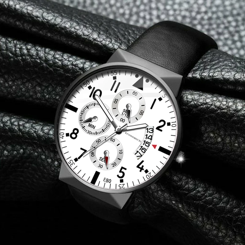 Светящиеся повседневные часы для мужчин бизнес Дизайн Кварцевые брендовые часы кожаный ремешок современный подарок наручные часы Relogio Masculino