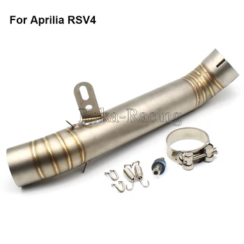 

60mm Inlet Diameter 400mm Stainless Steel Middle Link Pipe adapter Motorcycle Exhaust Muffler Mid Pipe for Aprilia RSV4