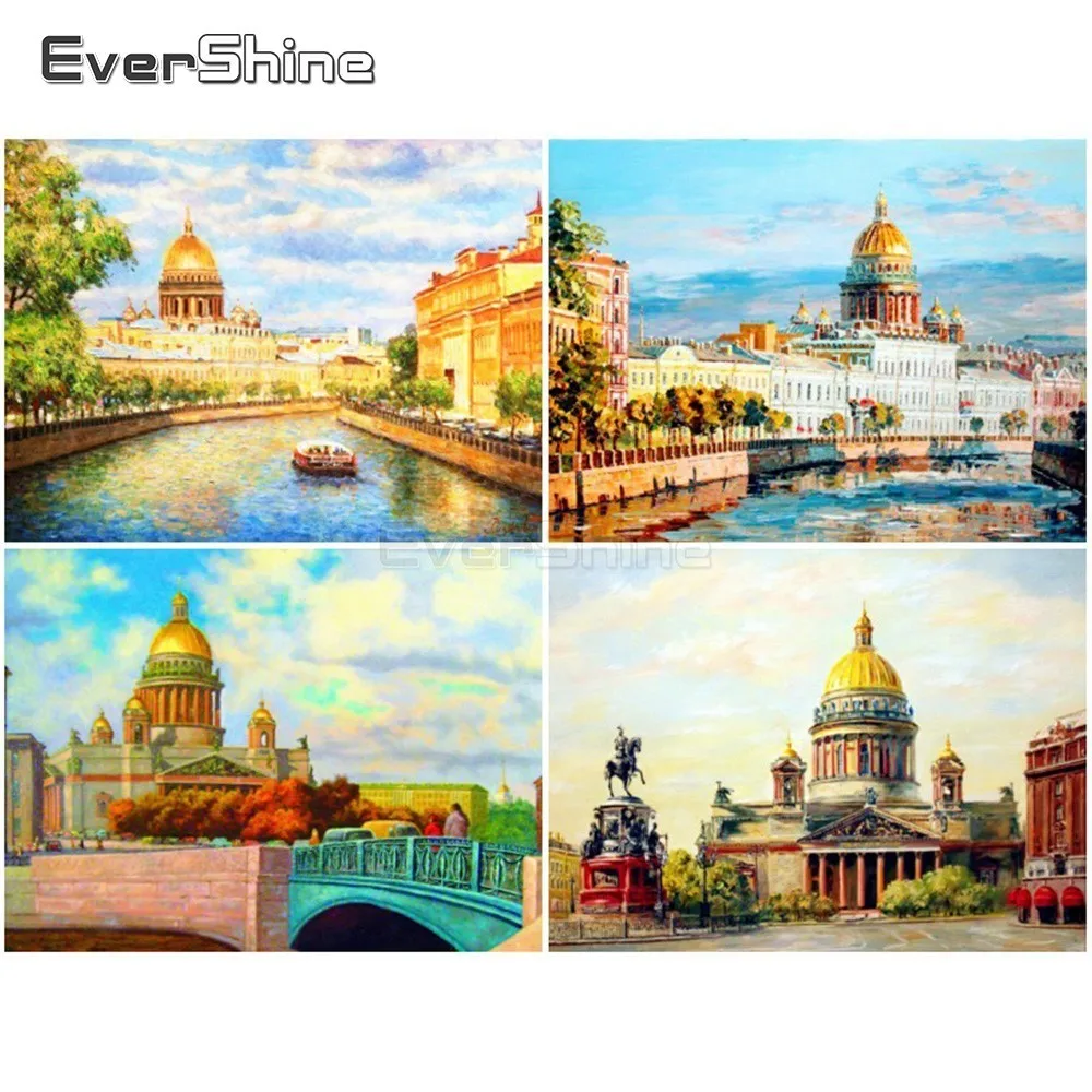 EverShine DIY полностью Квадратный бриллиант, 5D Картина Пейзаж Алмазная вышивка Стразы СПб вышивка крестиком Алмазная мозаика