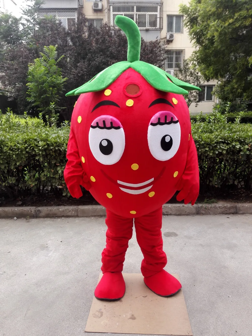 Adversting Strawberry Mascot Costume Fruit Cartoon Character Adult  Cosplay Suit