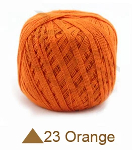 400 г кружевная хлопковая летняя пряжа для вязания крючком, 8 шариков, доступны различные цвета - Цвет: 23 Orange