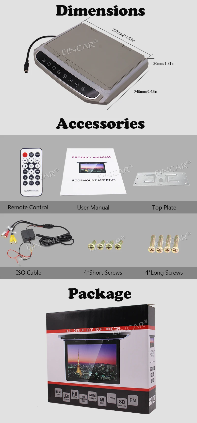 Best HD 10.2 inch Over head LCD Monitor Car Roof-mount Display Flip down Monitor Supprt 1080P HDMI SD Built-In FM with Remote Control 10 Best HD 10.2 inch Over head LCD Monitor Car Roof-mount Display Flip down Monitor Supprt 1080P HDMI SD Built-In FM with Remote Control 10